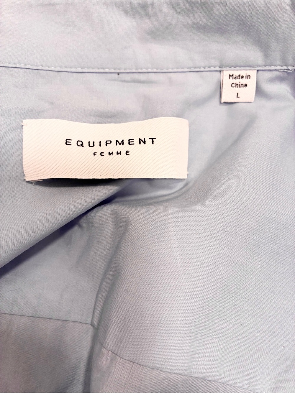 Equipment Femme NWOT Boxy Cotton Button Down in Blue Size Large - Picture 4 of 5